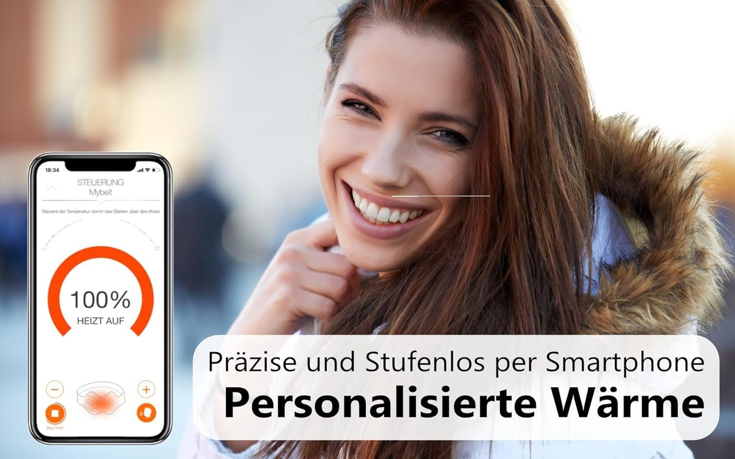 Vulpés Nackenkissen Vulpés NeckPad Pro - Kabelloses beheizbares Nackenkissen, Set, Smartphone Steuerung, Intelligente Funtkionen, Graphen Technology