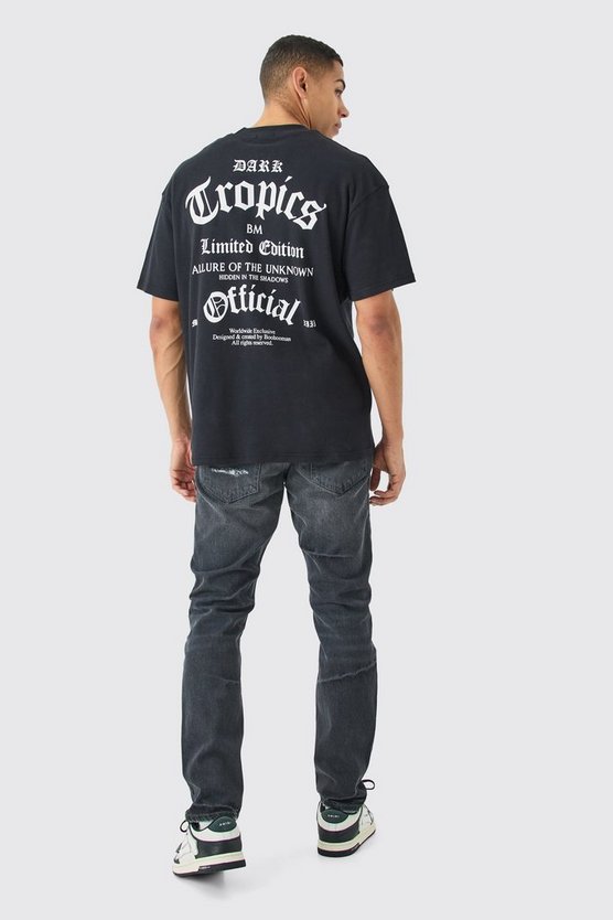 Oversize T-Shirt mit Dark Tropics Print