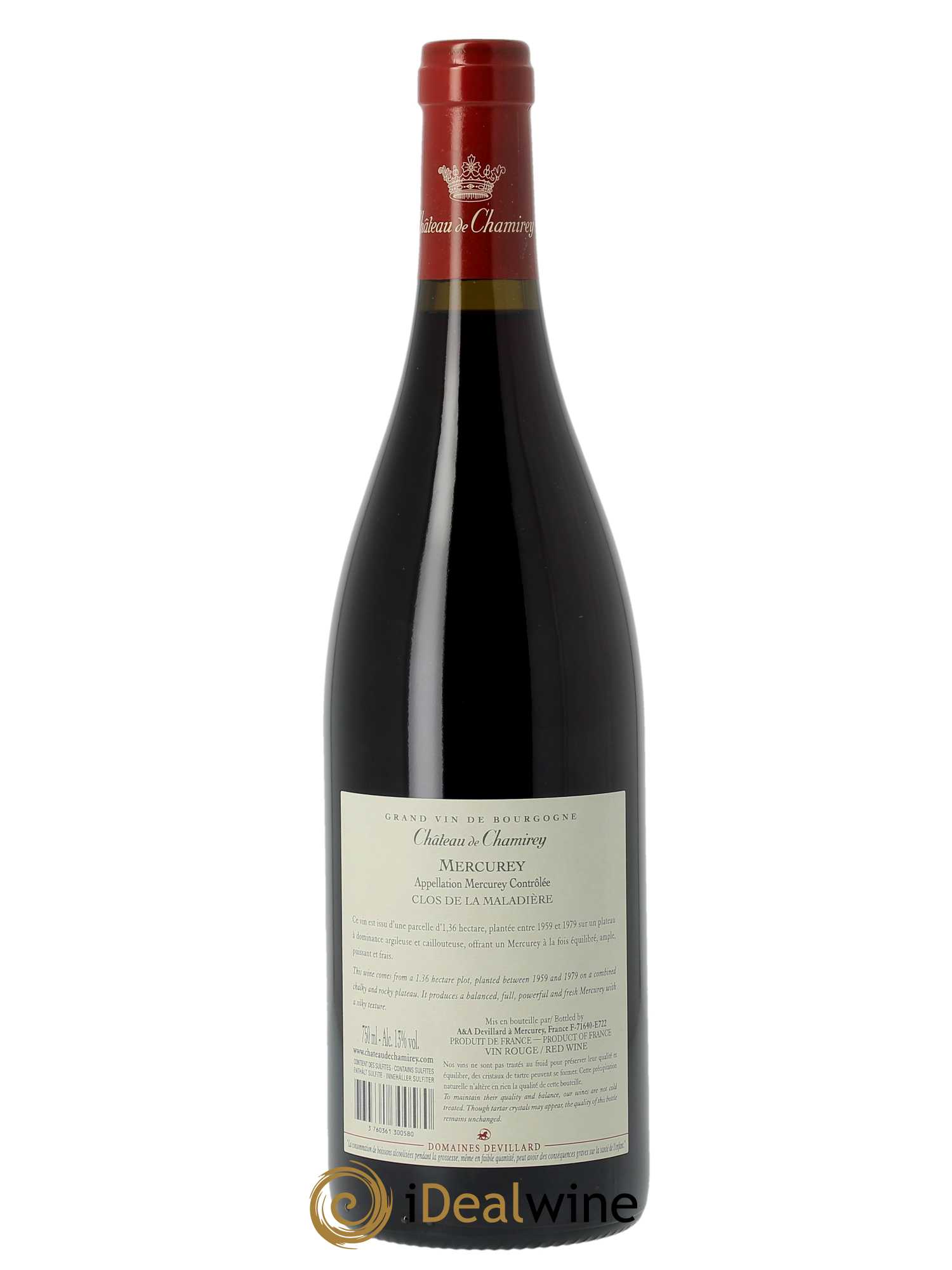 Mercurey Clos de la Maladière Château de Chamirey  2021 - Lot de 1 Bouteille
