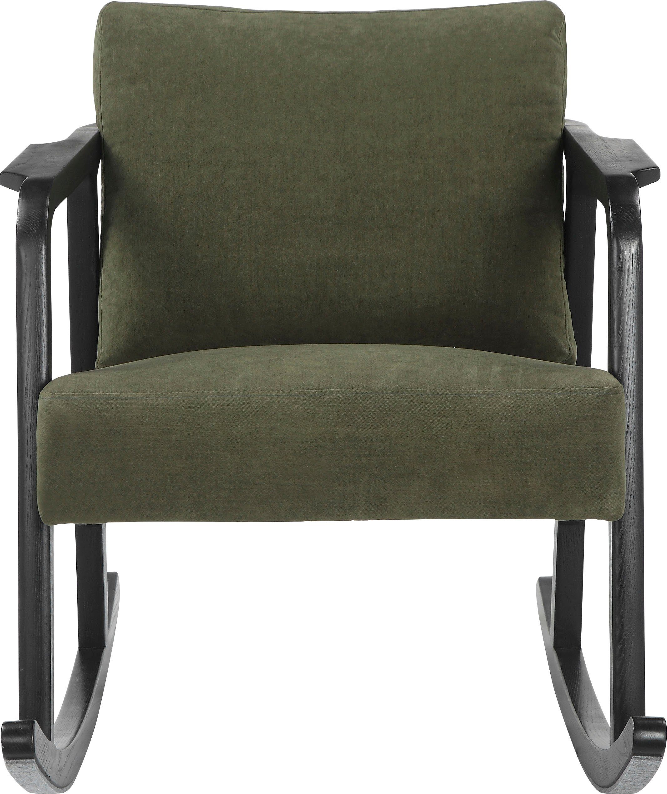 Guido Maria Kretschmer Home&Living Schaukelstuhl Mette, Stuhlbeine aus Eschenholz, in zwei Bezugsqualitäten, Sitzhöhe 52 cm