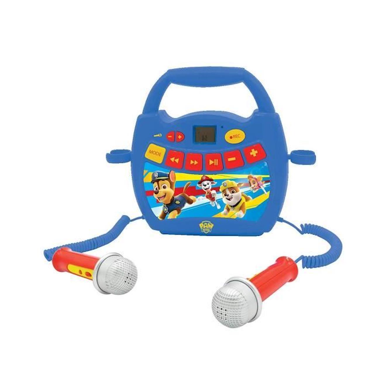 PAT' PATROUILLE Mon premier lecteur musical karaoké avec micros LEXIBOOK bleu
