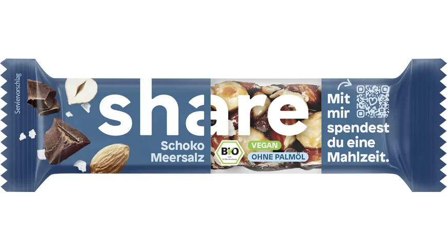 share Bio Nussriegel Dunkle Schokolade Meersalz 35 g