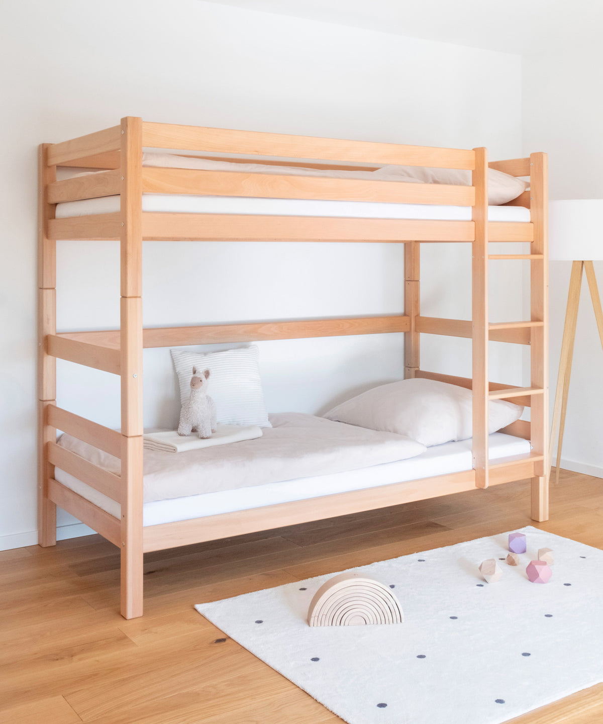 Etagenbett Buche Hoch Transparent lackiert