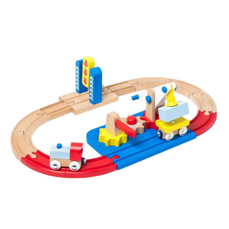 Circuit de train en bois des tout-petits Oxybul