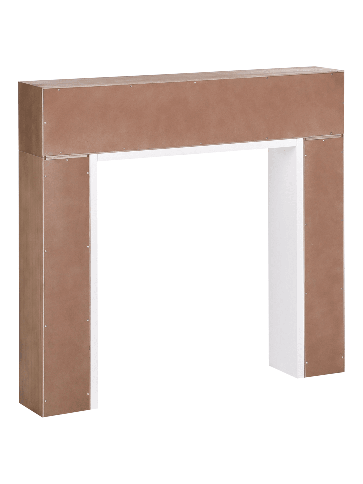 Beliani Kaminumrandung BOYANUP in Heller Holzfarbton - (W) 110 x (H) 102 x (L) 19 cm günstig kaufen onesize