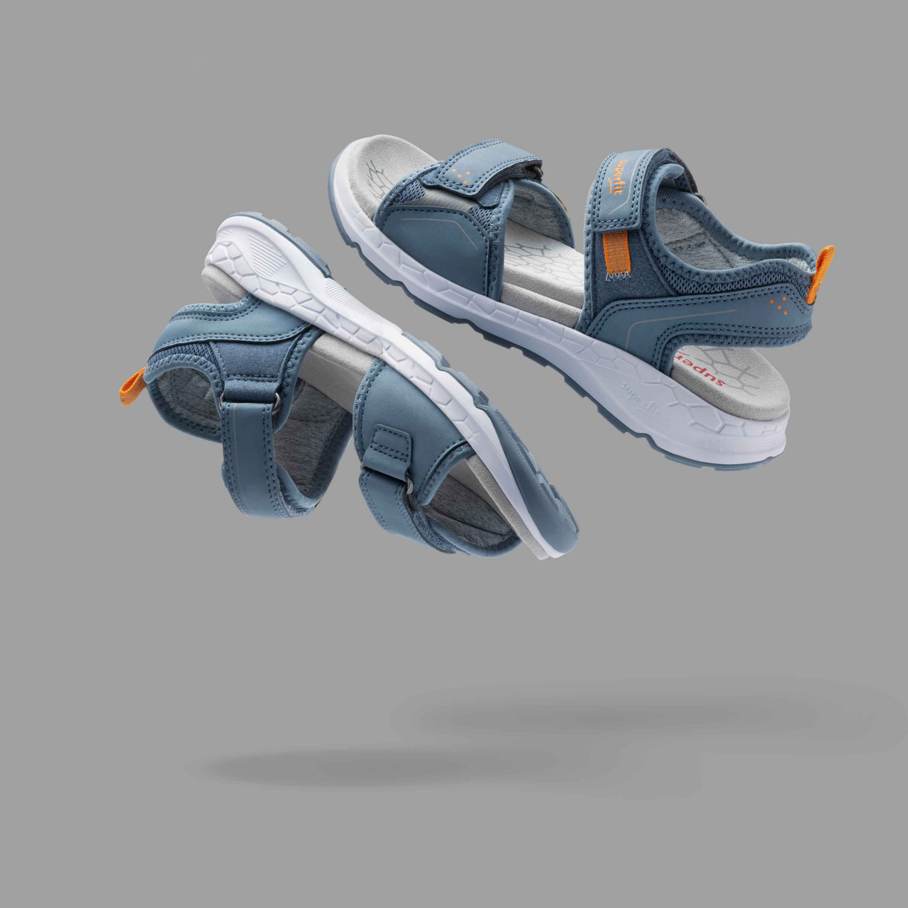 CRISS CROSS - Blau/OrangeSandale mit Klettverschluss