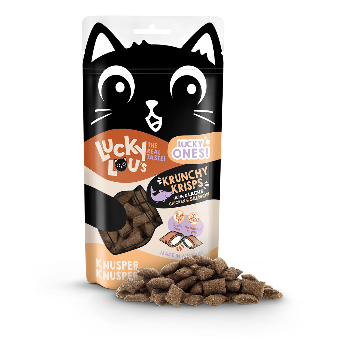 Lucky Lou Lucky Ones Krunchy Krisps Huhn & Lachs 60g
