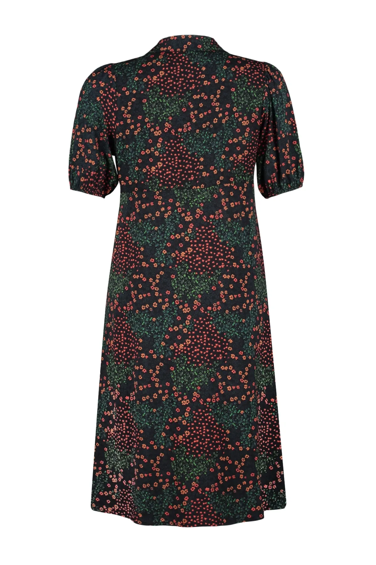 Trendyol Curve  Schwarzes, gewebtes Hemdblusenkleid mit Blumenmuster TBBSS23AH00039