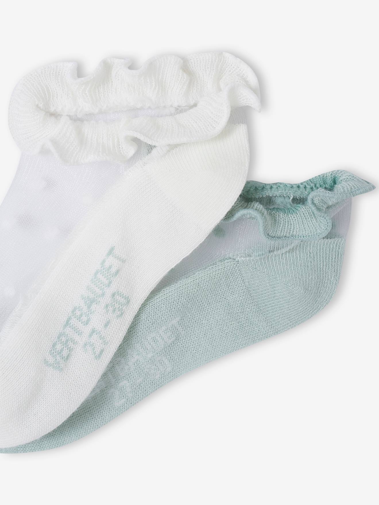 Vertbaudet 2er-Pack festliche Mädchen Socken Oeko-Tex - wollweiß