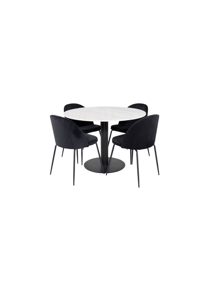 ebuy24 Essgruppe Estelle 80 (5-teilig) Schwarz 106 x 106 cm günstig kaufen onesize