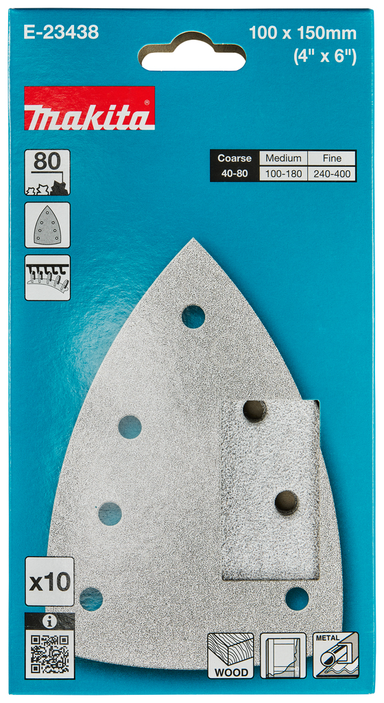 Makita Accessories E-23438 Delta brusni list 100x150mm A80 ježek