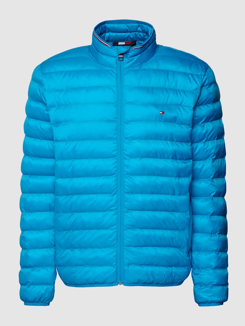 Steppjacke mit Stehkragen in aqua blau