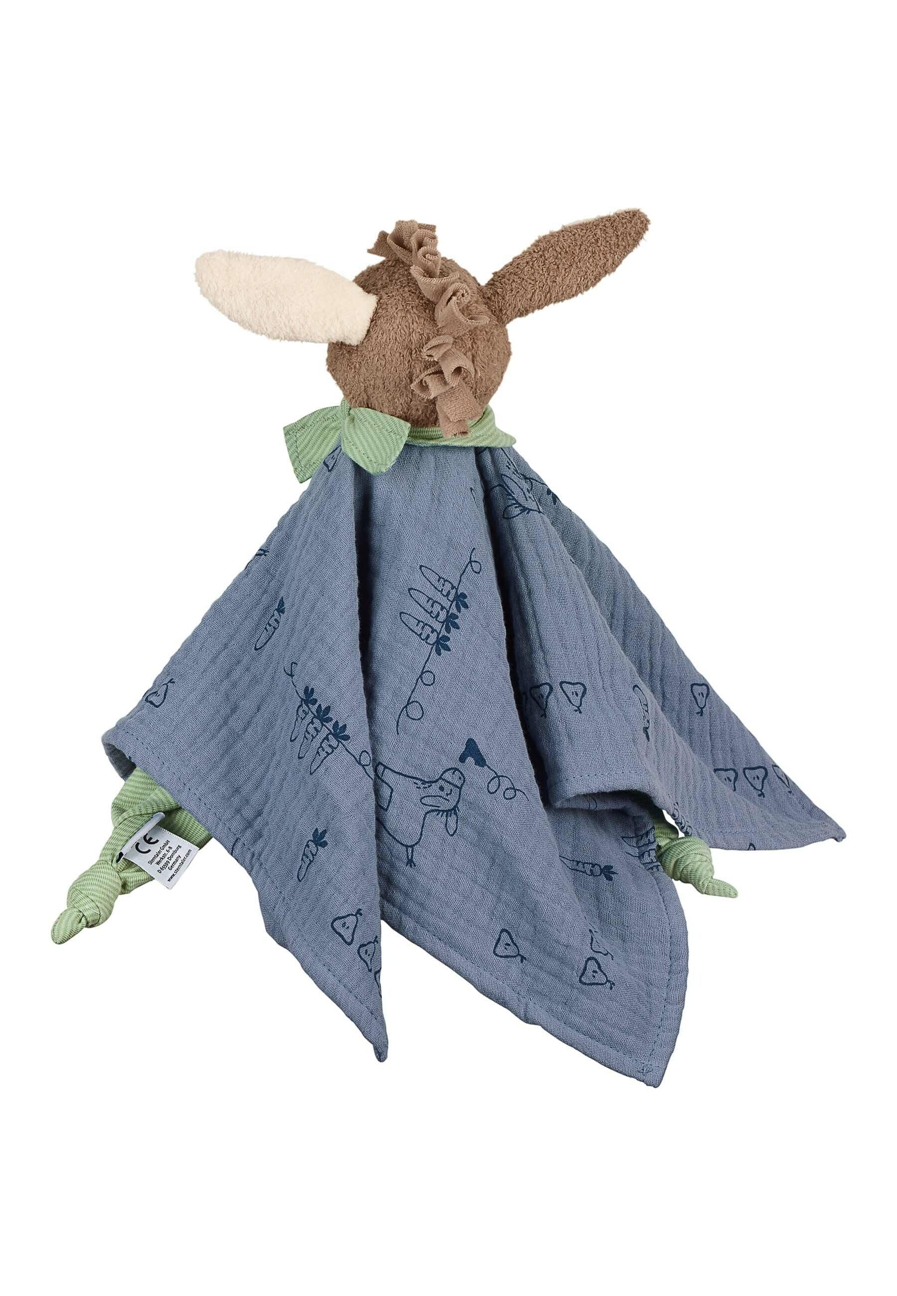 Schmusetuch Esel Emmilius in Mittelblau, 35 cm