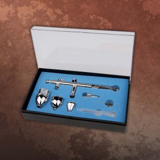 MK3 Airbrush Double-Action Control Pistole mit 0,2 mm Düse und 3 Farbtöpfen