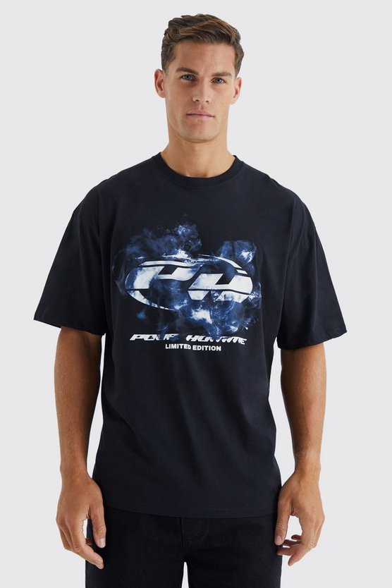 Tall Oversize T-Shirt mit Pour Homme Smoke Print