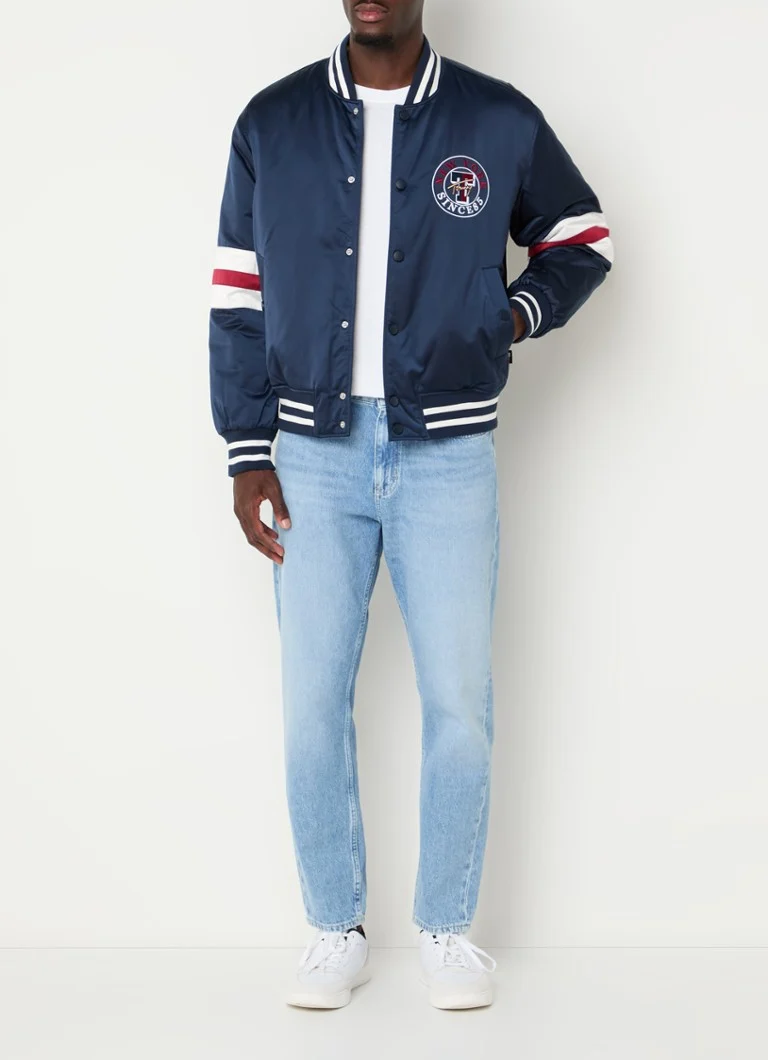 Μπουφάν μπέιζμπολ Tommy Hilfiger από καπιτονέ σατέν με κέντημα λογότυπου