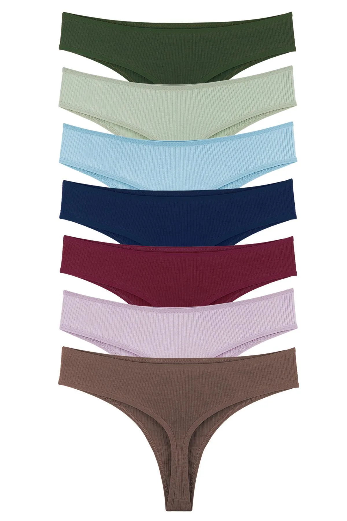 Sensu  Gerippter brasilianischer Tanga für Damen, 7-teilig