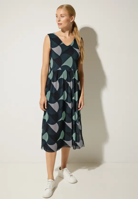 Street One Print Mesh Midikleid