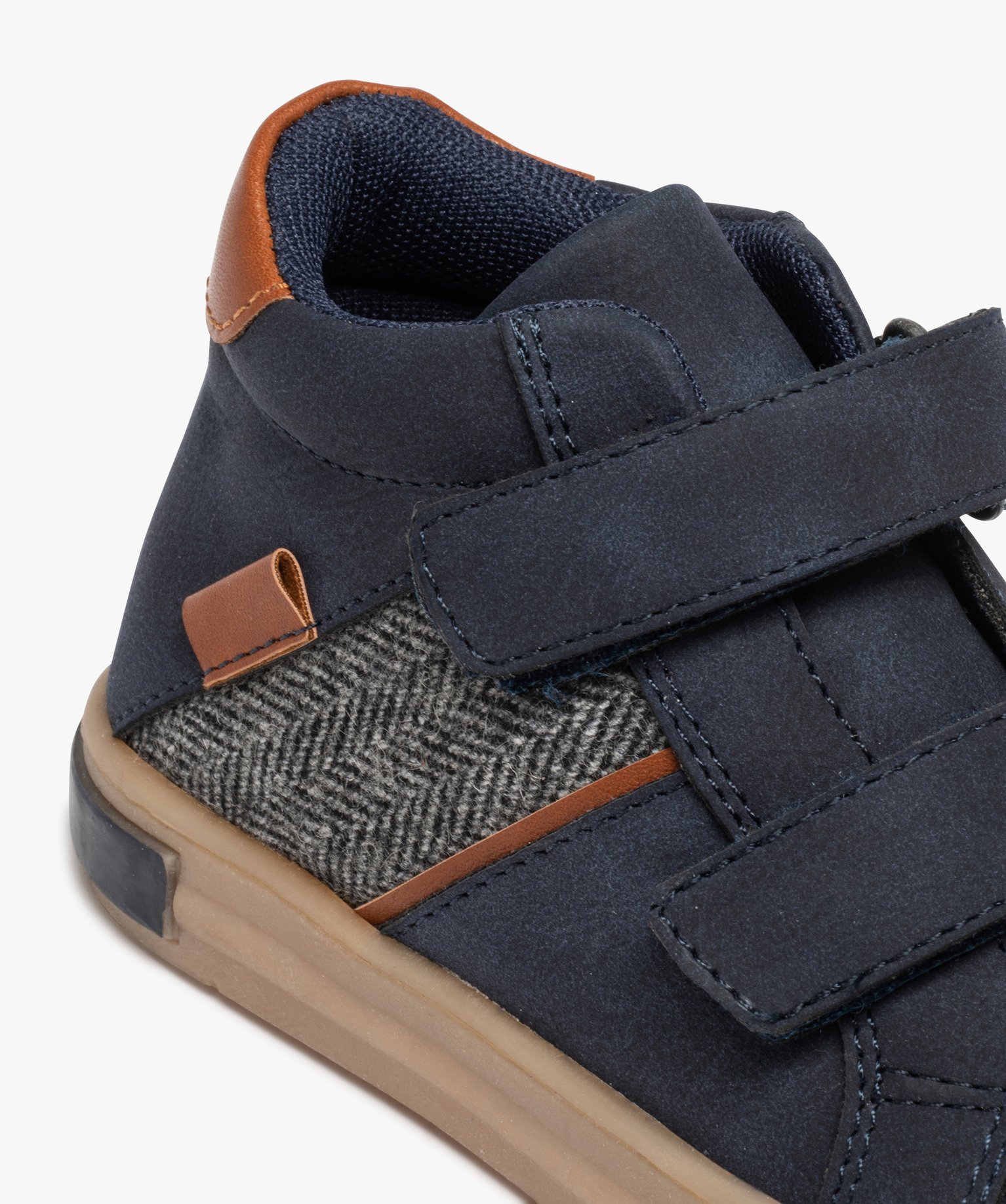 Baskets Garçon mid-cut à scratch style casual marine | GEMO