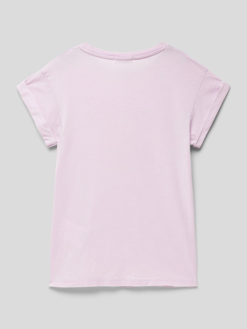 T-Shirt mit Motiv-Print in flieder