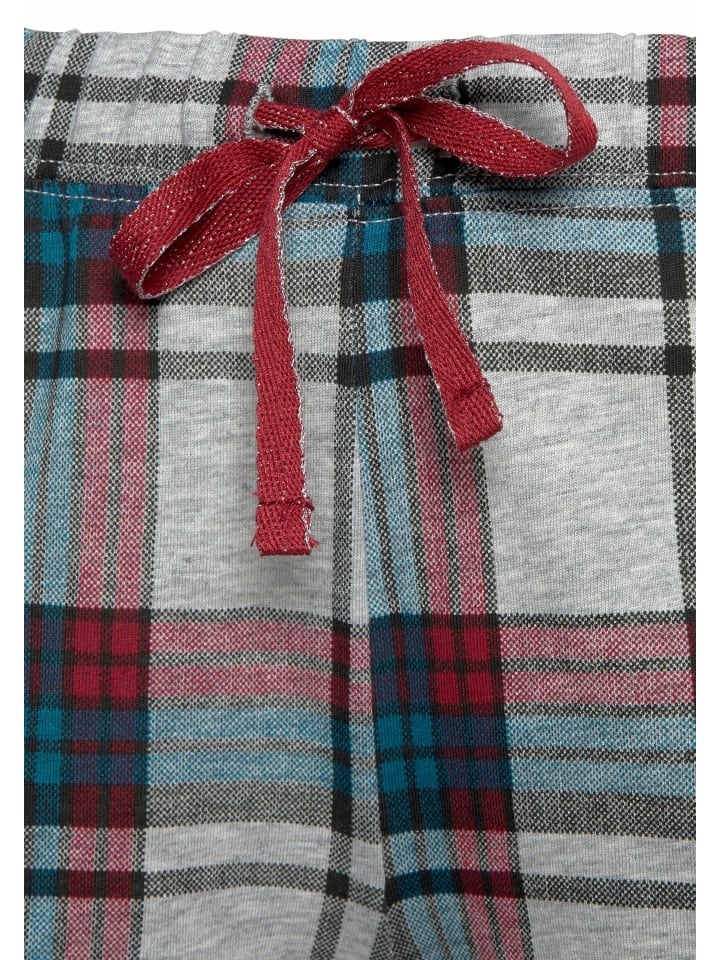 s.Oliver Schlafhose in weiß-weinrot-petrol-kariert günstig kaufen 32/34