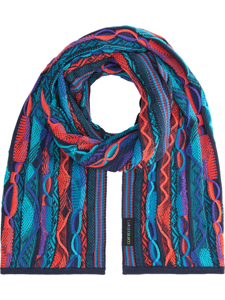 Carlo Colucci Strickschal Coral in Navy günstig kaufen onesize