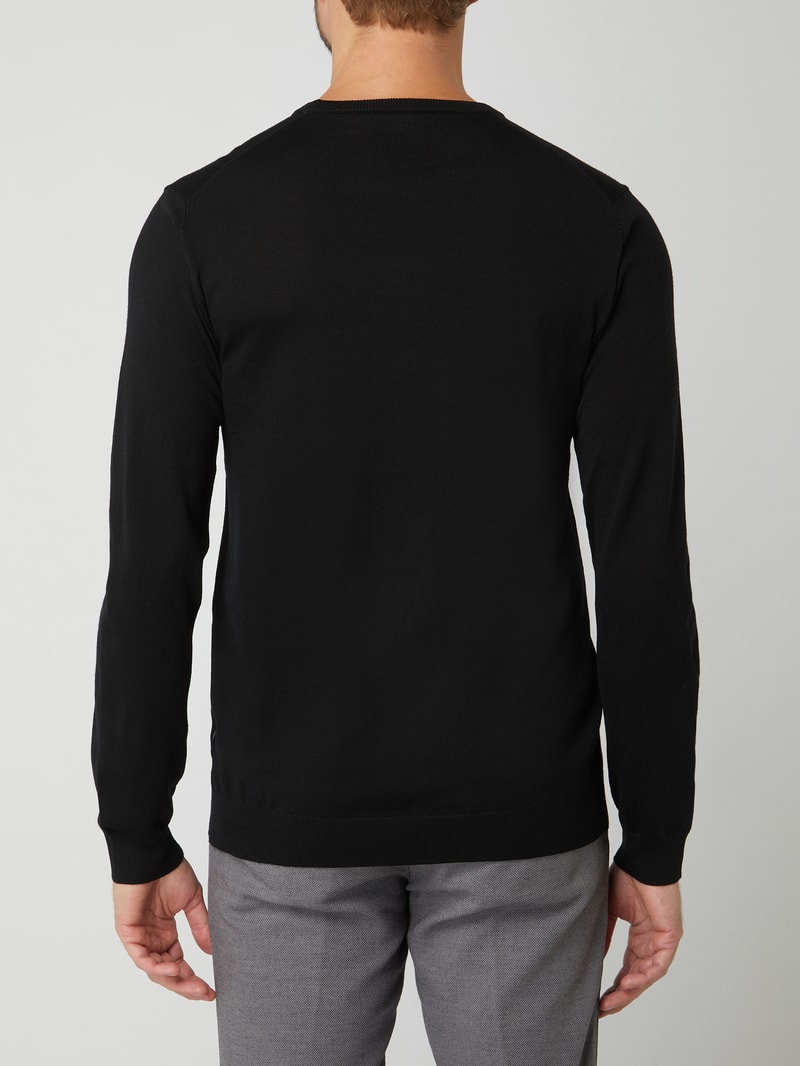Pullover aus Merinowolle Modell 'Margrate' in schwarz