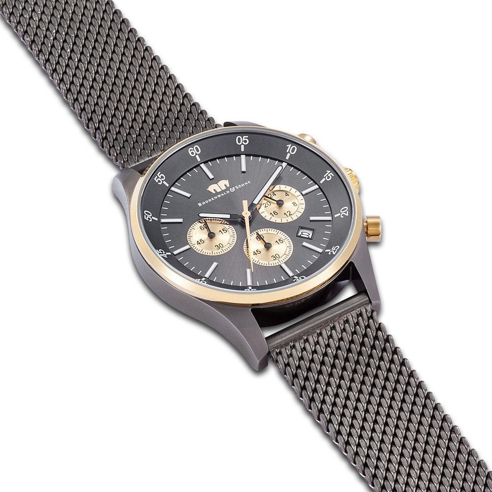Rhodenwald & Söhne Chronographe Goodwill en Or jaune/anthracite Acier inoxydable en Anthracite Montre
