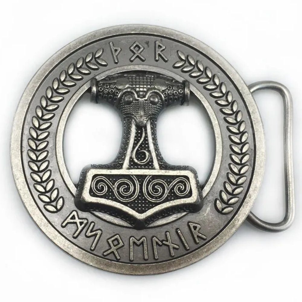 Ware aus aller Welt Gürtelschnalle Wikinger Thorshammer Mjölnir Gürtelschließe Wechselschnalle Buckle