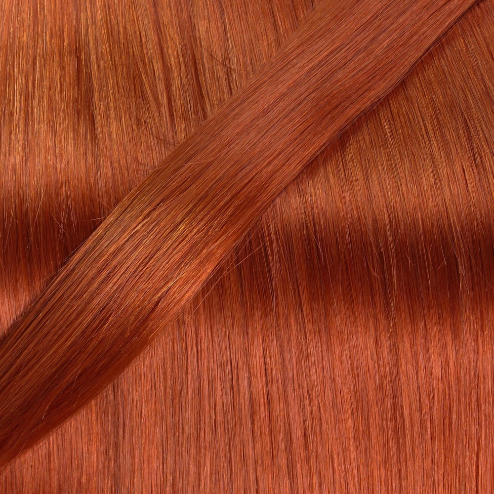 hair2heart Extensions Tissage cheveux naturels #130 Rouge cuivré 100g extensions