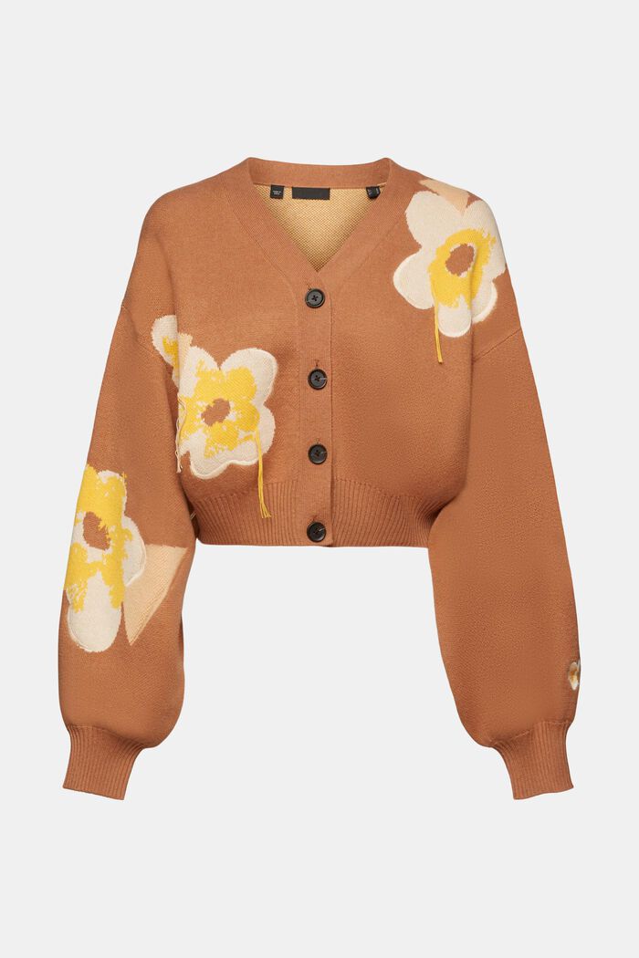 Strick-Cardigan im floralen Jacquard-Design