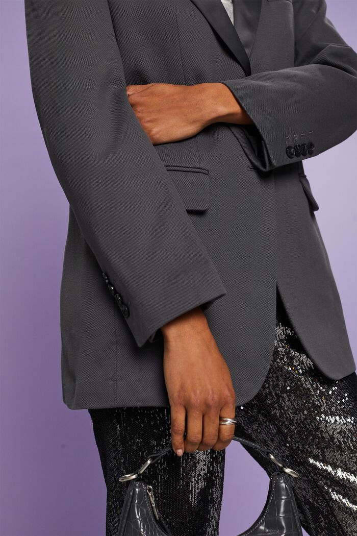 Strukturierter Tuxedo-Blazer aus Baumwollstrick