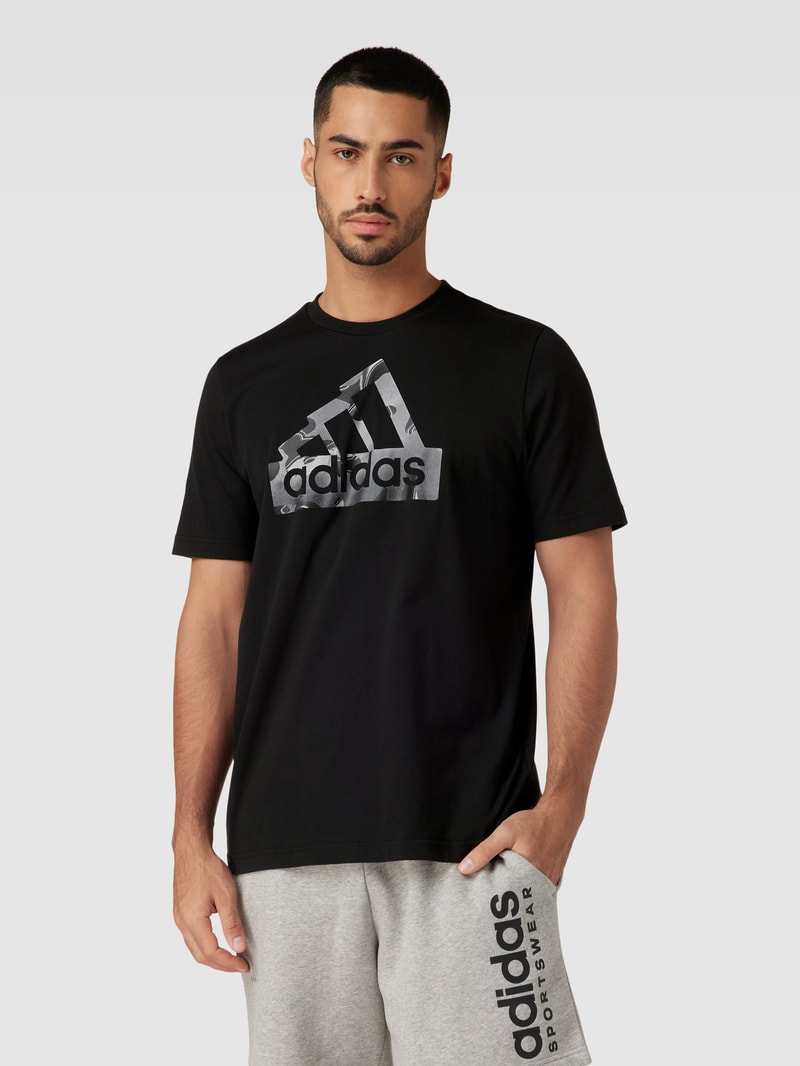 T-Shirt mit Logo-Print in schwarz