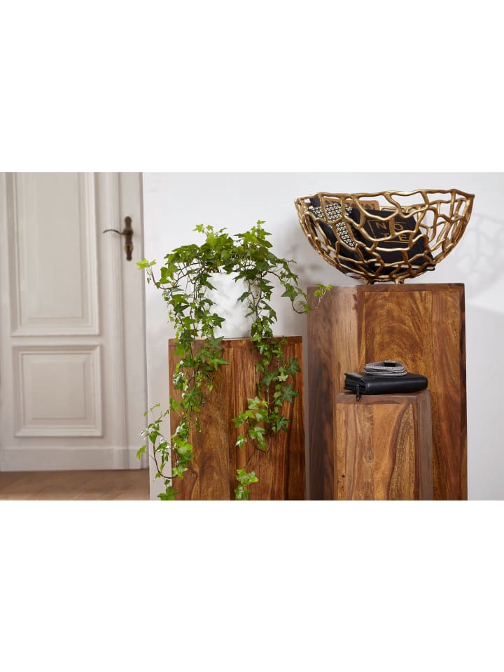 KADIMA DESIGN 3-teilige Beistelltisch-Sets aus Massivholz, einzigartige Maserung in Braun günstig kaufen onesize