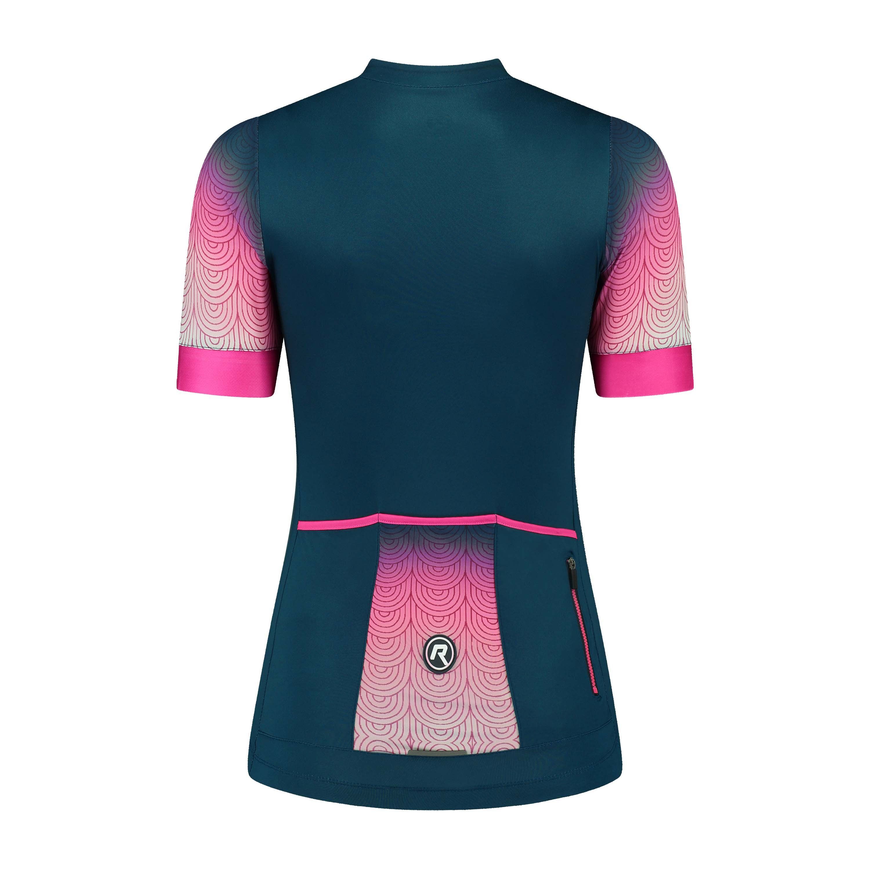 Rogelli Waves Blau/Rosa Damen Radtrikot Kurzarm