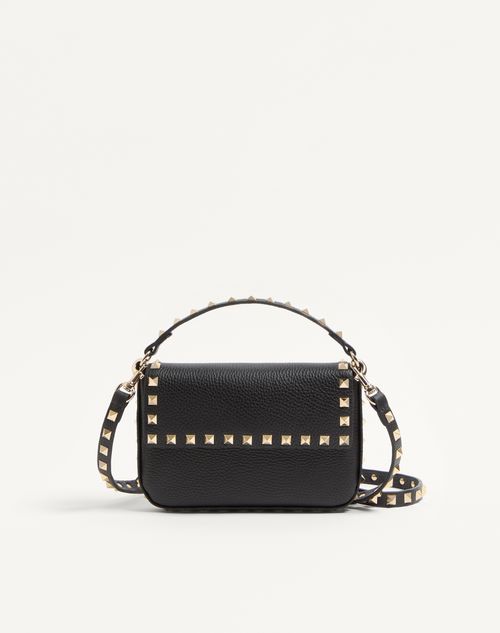 Rockstud-pung i granatfarvet kalveskind