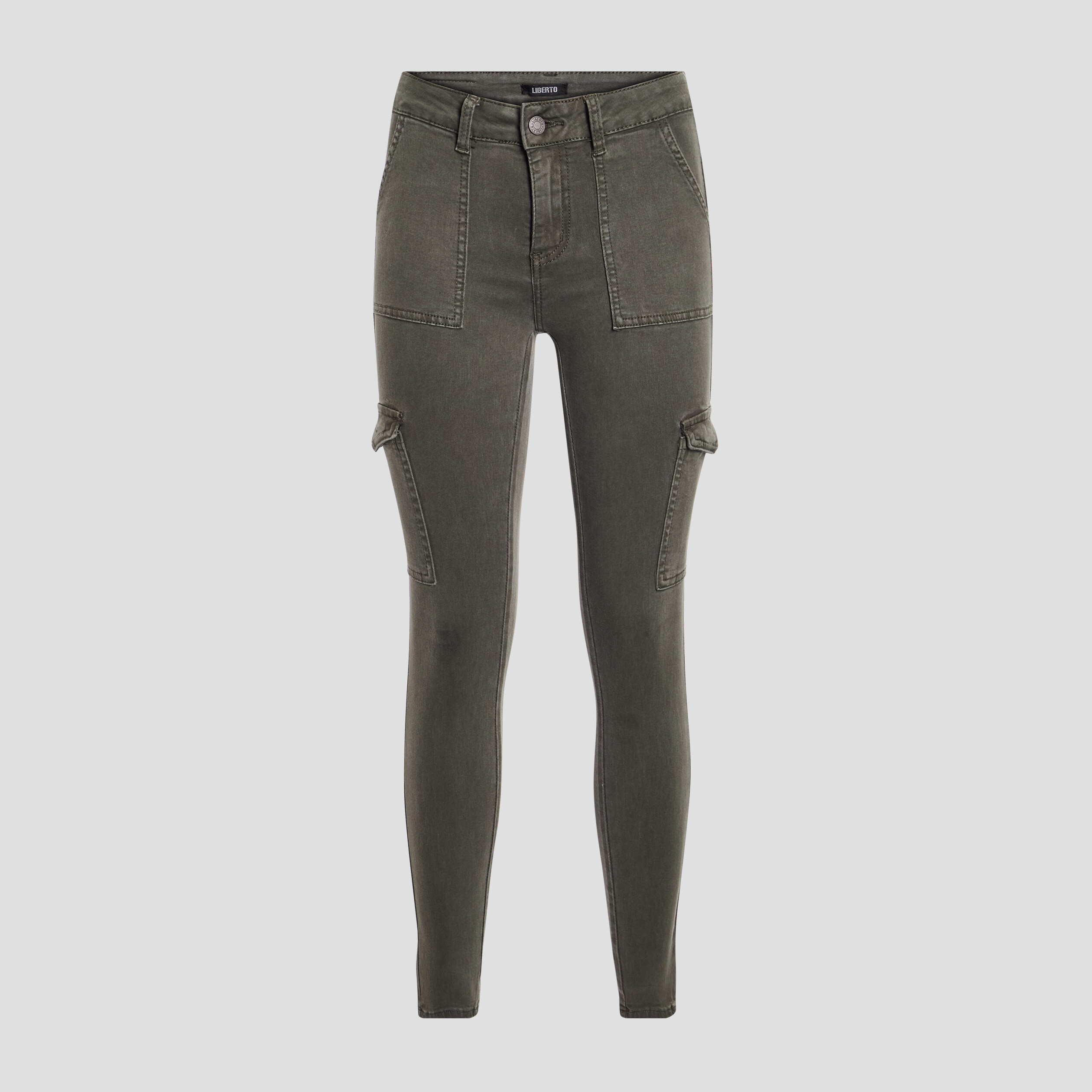 Pantalon cargo skinny vert kaki femme | La Halle
