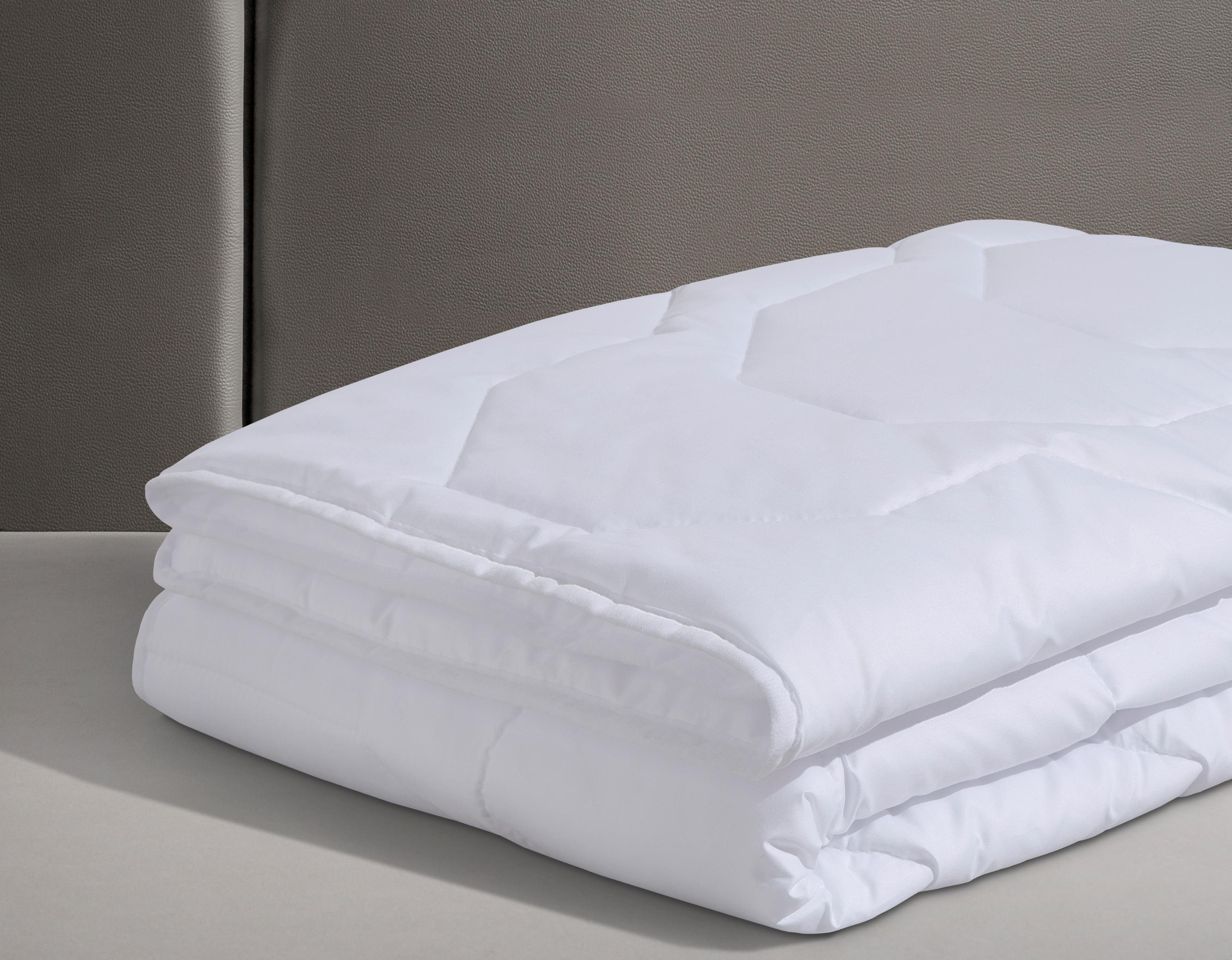 Kunstfaserbettdecke, Bettdecken-Set Rügen, 135x200 oder 155x220 cm, Sommer oder Winter, Beco, Füllung: Polyester, Bezug: Microfaser