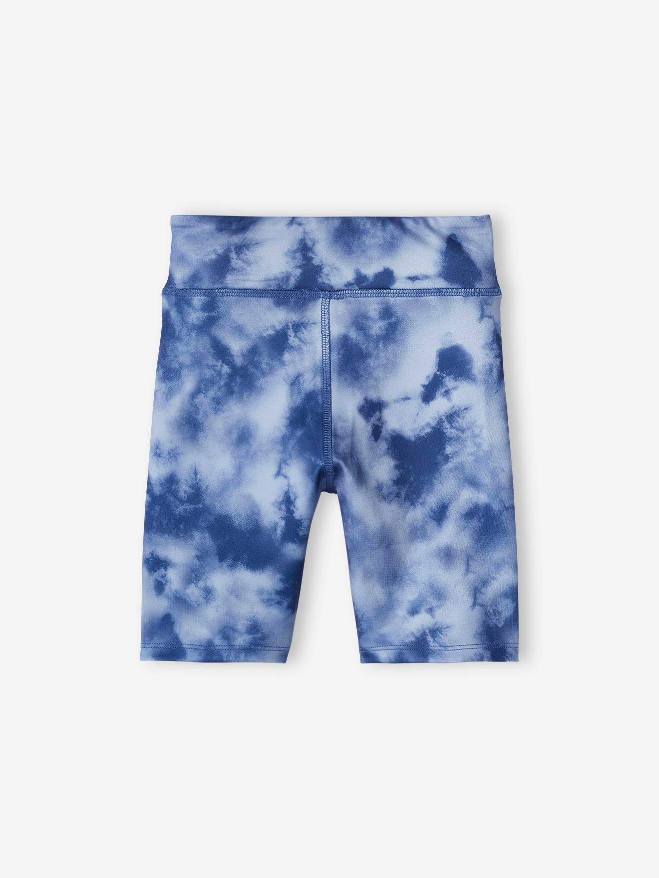 Vertbaudet Mädchen Sport-Shorts, Batikmuster - blau