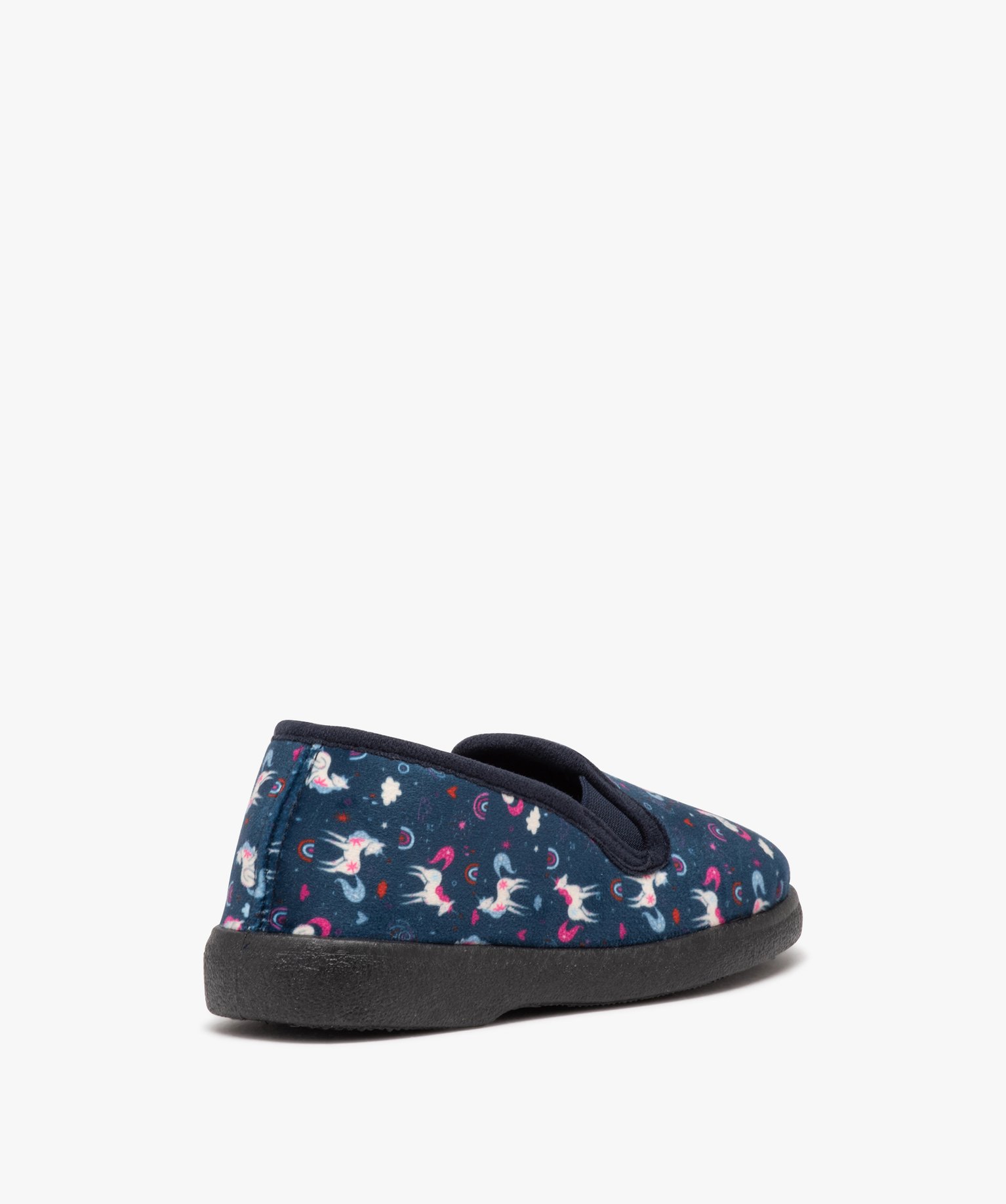 Chaussons fille en velours à motif licorne marine | GEMO