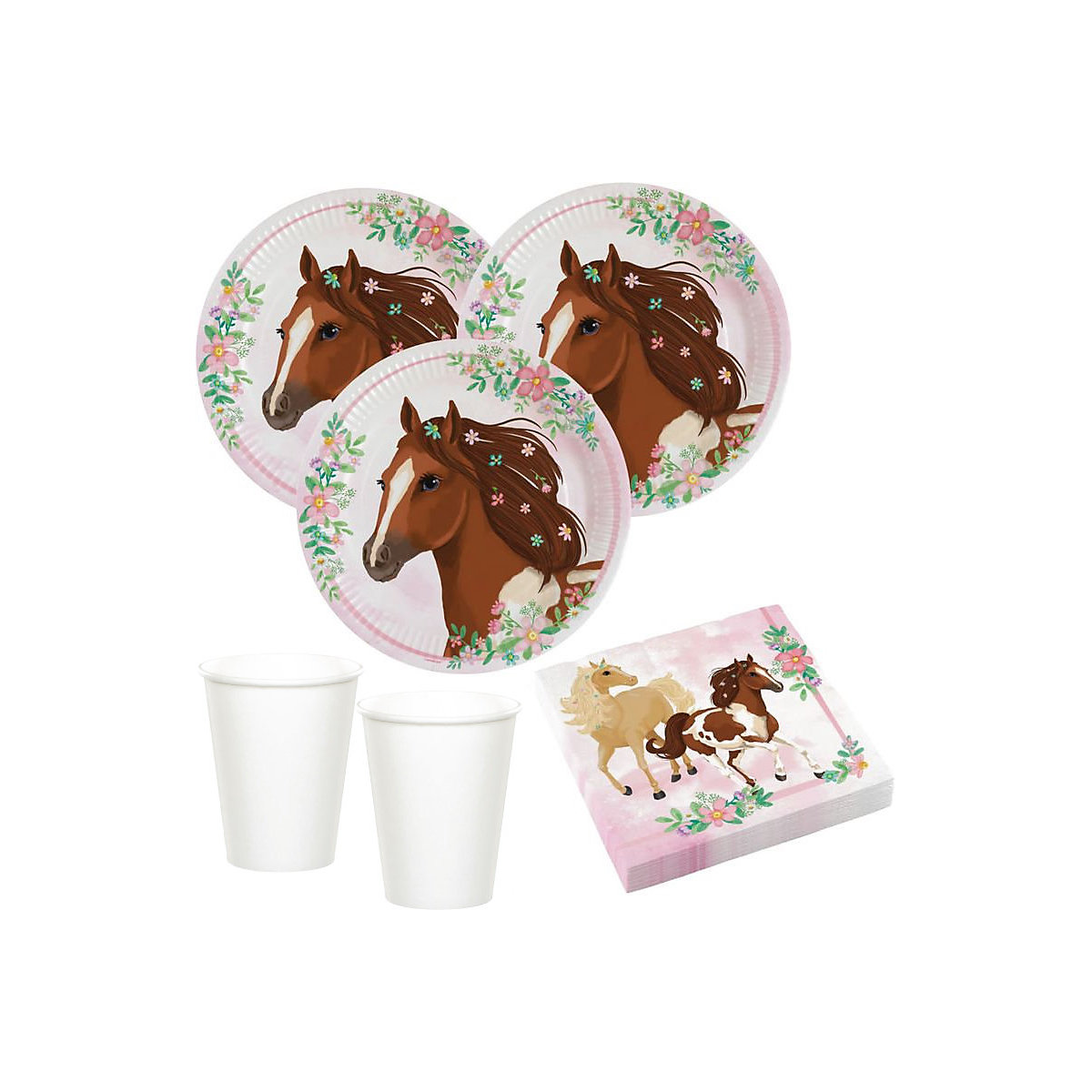XL 52 Teile Pferde Freundschaft Party Deko Set 8 Kinder