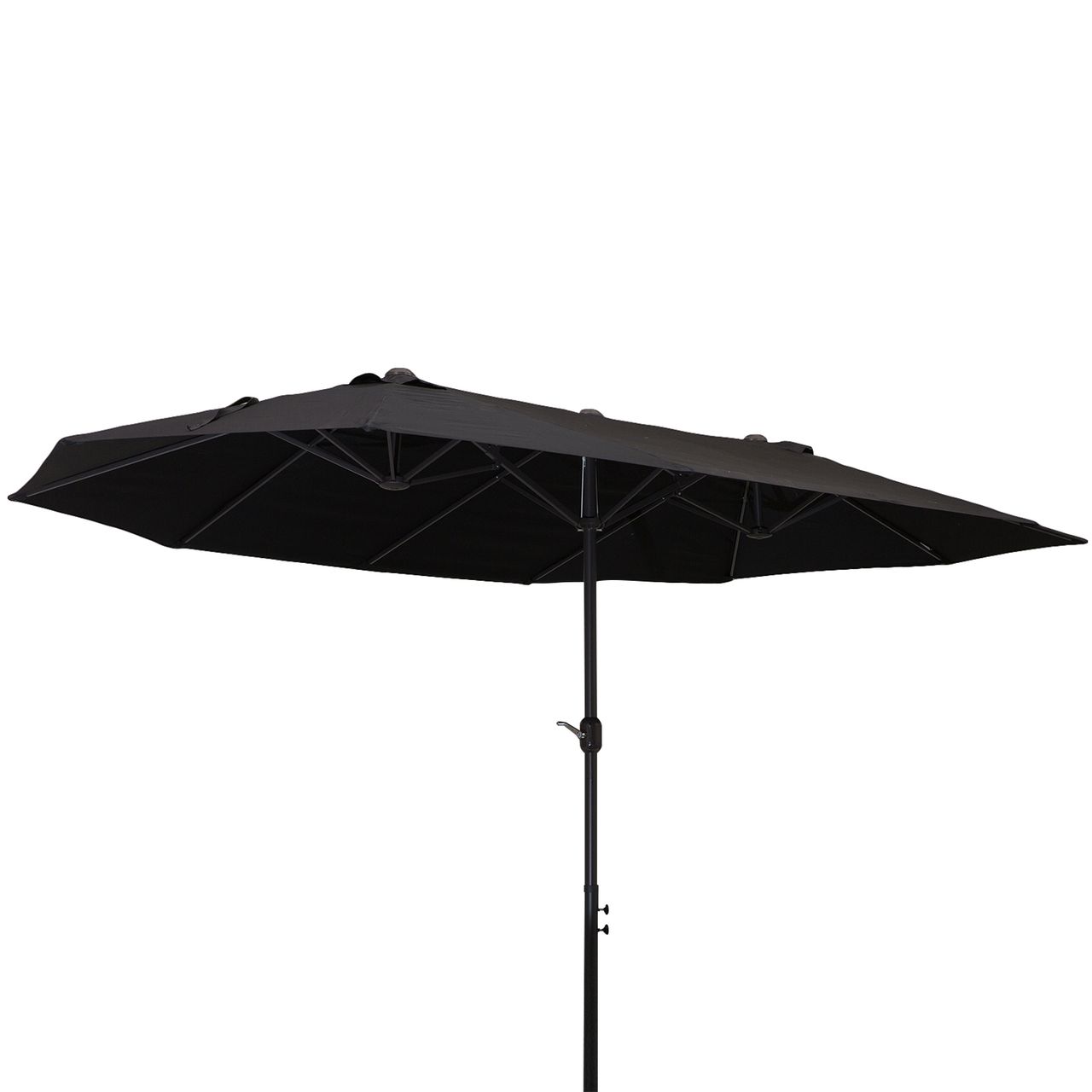 Outsunny Doppelsonnenschirm Gartenschirm Marktschirm mit Handkurbel 460 x 270 cm