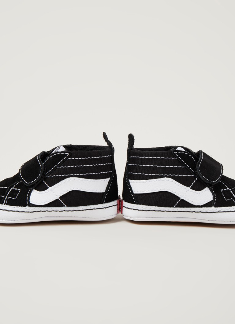 VANS Sk8 Hi zamšādas mazuļu apavi ar ādas detaļām