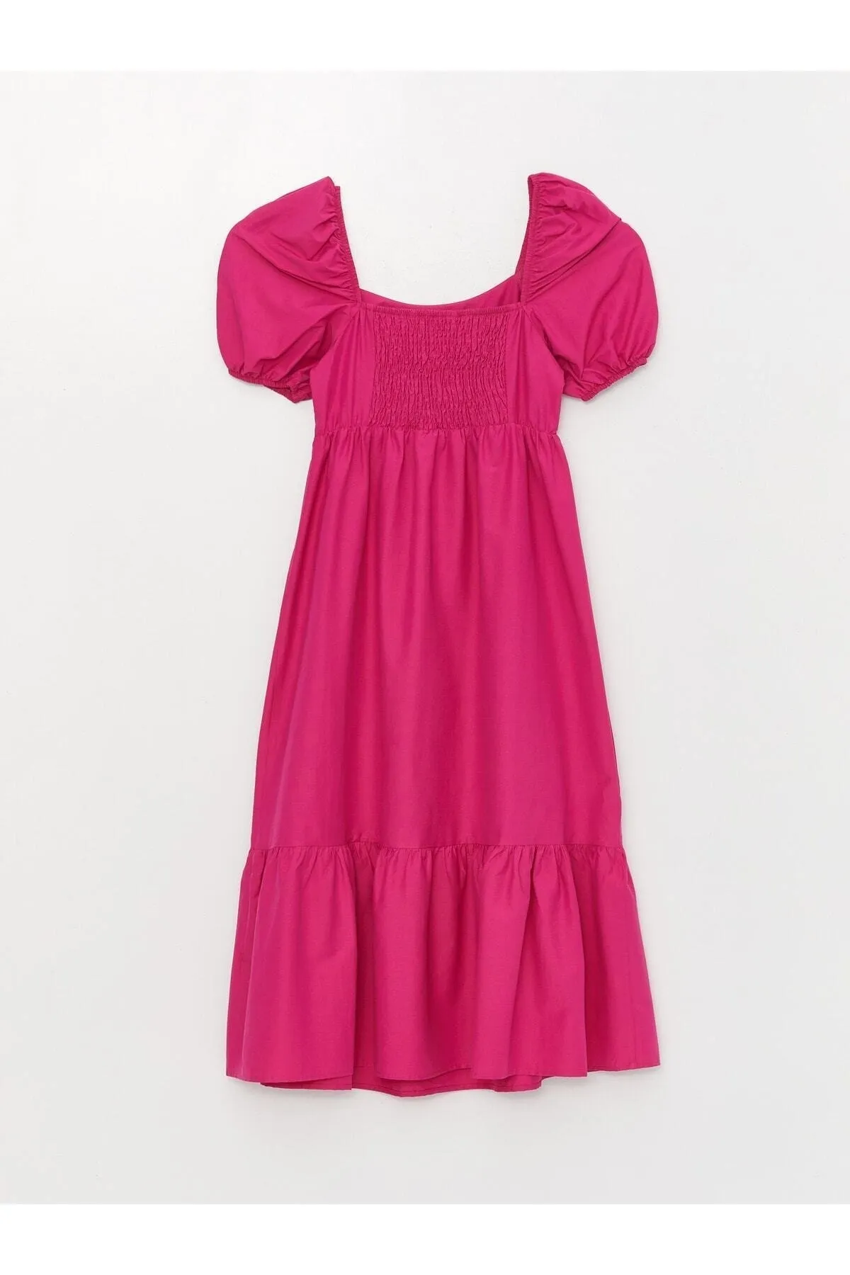 LC Waikiki  Damenkleid mit geradem U-Ausschnitt und Ballonärmeln
