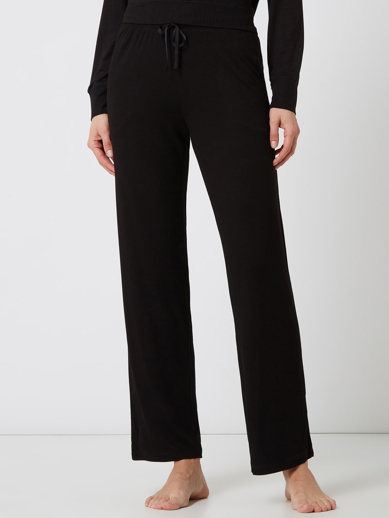 Loungehose mit elastischem Bund in schwarz