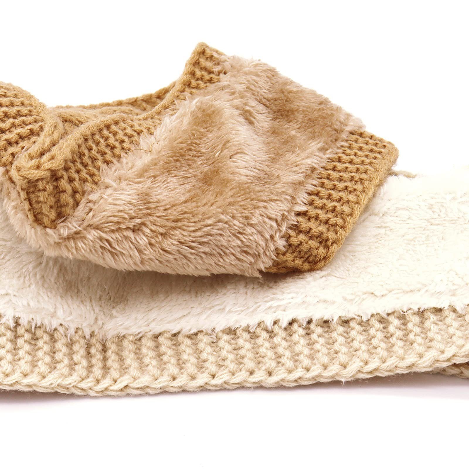 YYV Haarband Stirnband Damen Winter,Gestrickte Haarreifen für Frauen Mädchen, 3-tlg., Verdicken Stirnbänder Ohrenwärmer für Outdoor Sport,Skifahren,Laufen