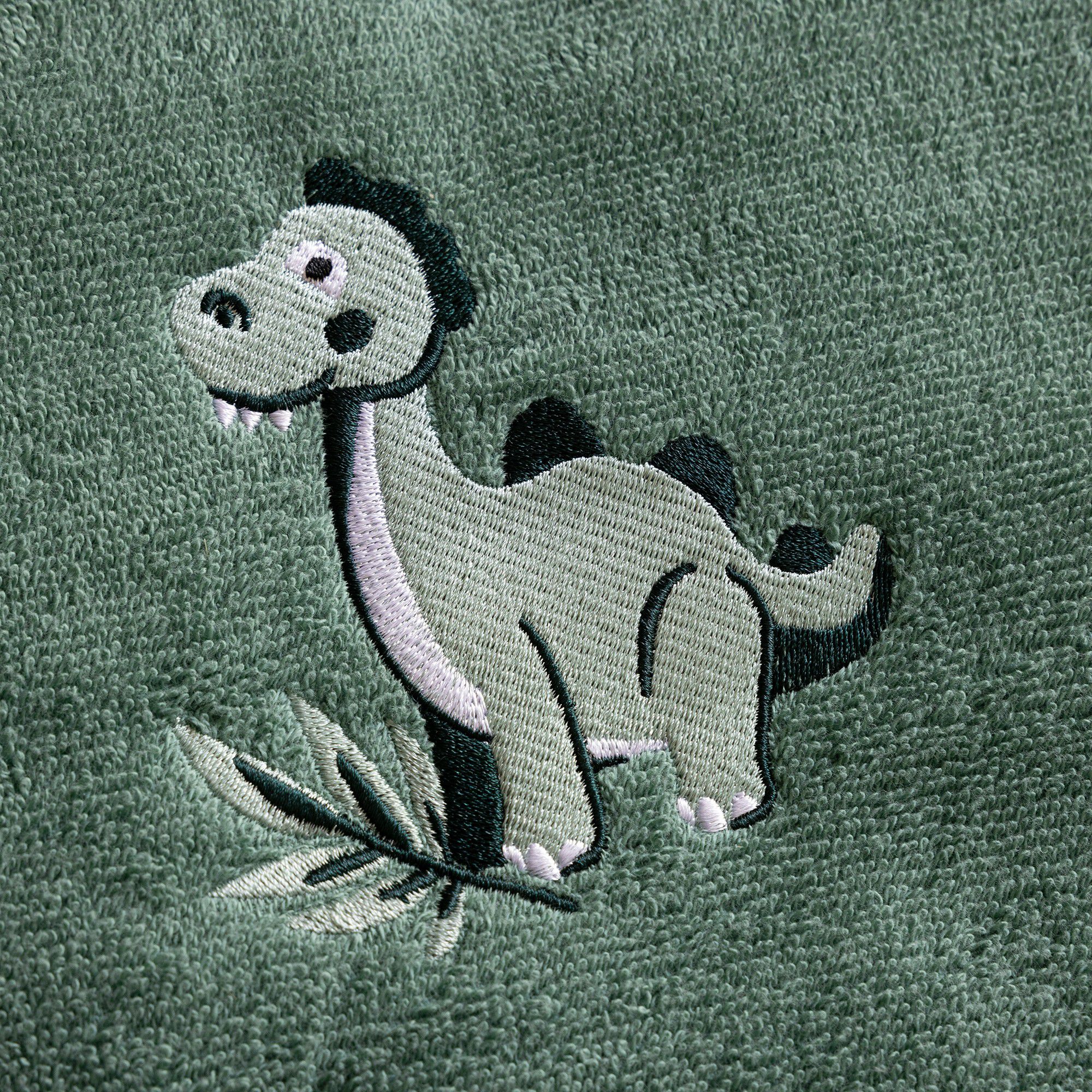 Collection éponge enfant brodée personnalisable dinosaure coton