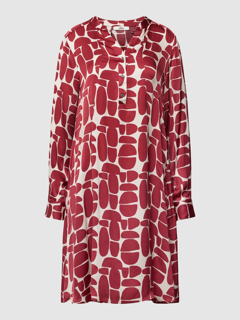 Tunikakleid mit Allover-Muster Modell 'Ester New' in bordeaux rot