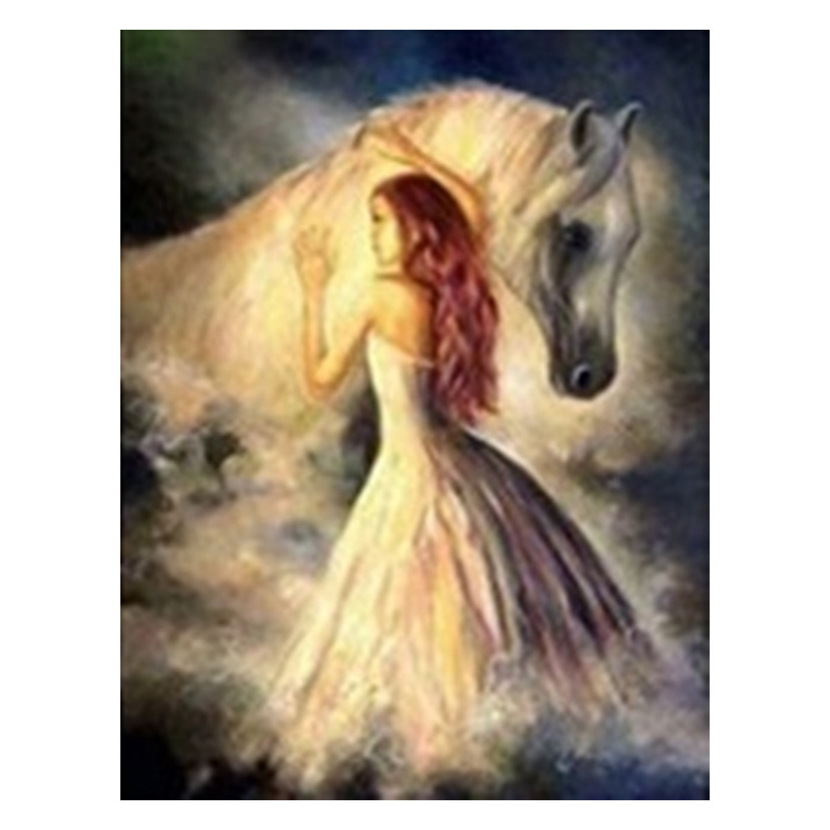 PB328) Diamond Painting Vollbild 30x40 mit runden Steinen PFERD