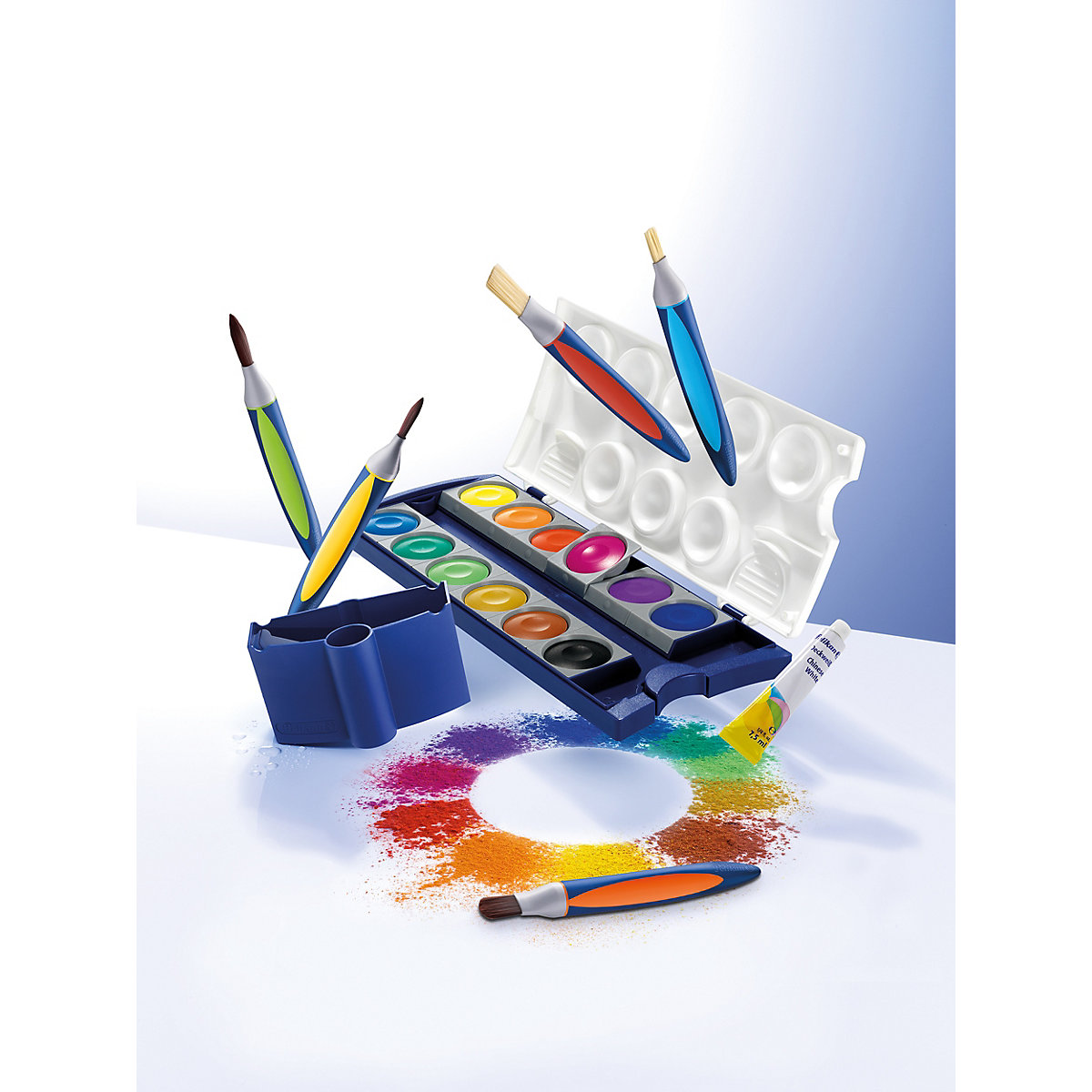 Deckfarbkasten K12, 12 Farben, inkl. Deckweiß